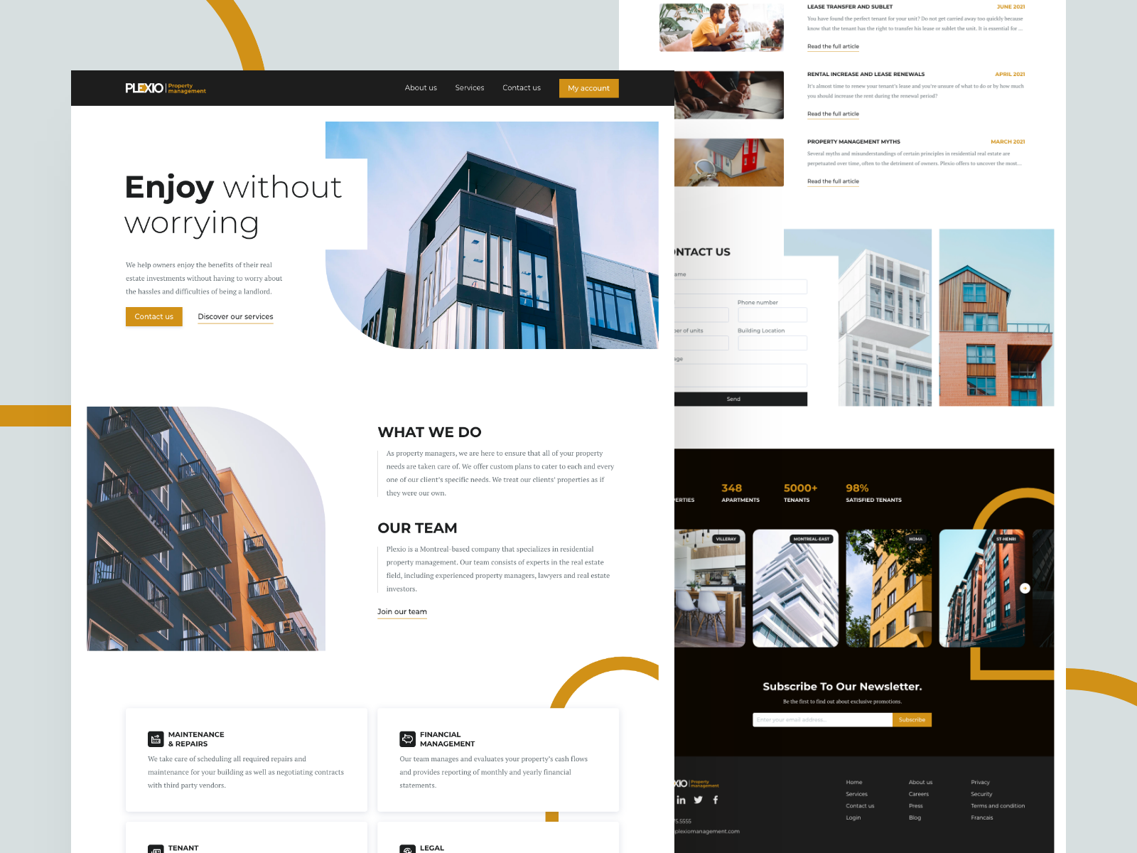 Plexio - Property management landing page by Tuan Dat Do on Dribbble