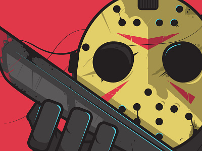 Jason Voorhees cartoon halloween horror illustration jason sticker vector voorhees