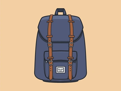 Backpack backpack bag blue design graphic herschel illustration illustrator school vector