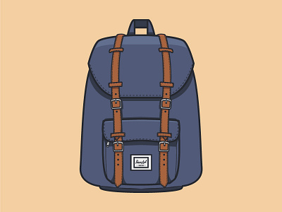Backpack backpack bag blue design graphic herschel illustration illustrator school vector
