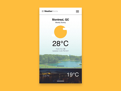 Weather App app design graphic lyon mobile montreal ui weather