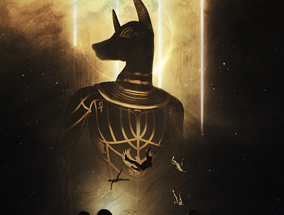 "ANUBIS" Check the Description. c4d design digitalart fantasy art follow graphicdesign illustration light blue octane photoshop space