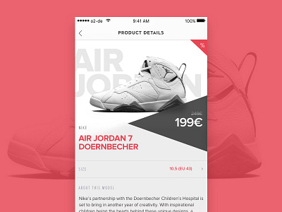 Sneaker app checkout details ecommerce ios ipad iphone mobile product shop store ui ux