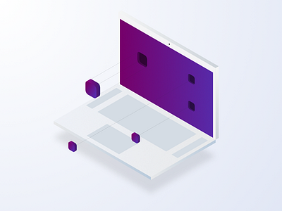 Pixels build building create develop illustration isometric laptop macbook