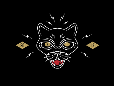 😾 cat cougar illustration mountain lion panther retro tattoo tiger vintage