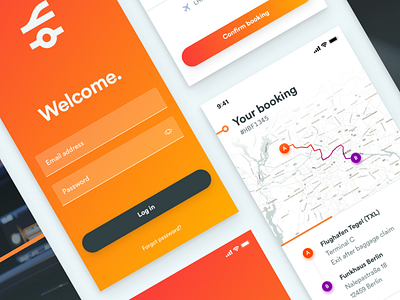 A Whole Lotta Screens booking business ios iphone iphone x login taxi transport travel trip ui ux
