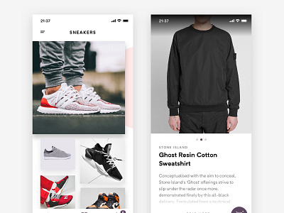 Fashion Discovery App app branding browse details discover discovery ecommerce explore fashon grid ios iphone minimal minimalist typography ui ux