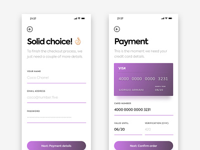 Payment details app checkout ecommerce form ios iphone iphone x iphone xs minimal minimalist mobile app payment simple ui ux