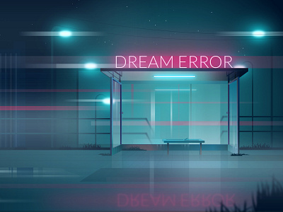 Dream Error affinity designer affinitydesigner blade runner bladerunner city cyberpunk design graphic graphic design illustration light mist neon neon light night vector