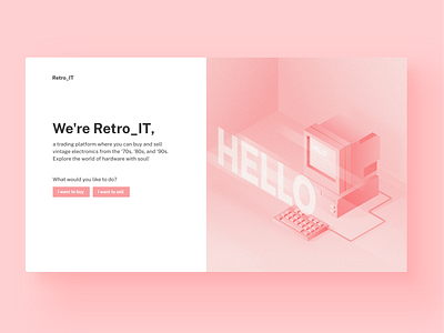 Retro_IT business computer design ecommerce electronics graphic graphic design illustration isometric isometric design landing page online store pastel pink retro retrowave shop logo ui vector vintage