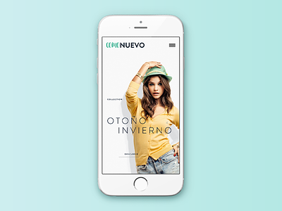ComoNuevo brand design fashion flat gradient green interface minimal mobile ui web white