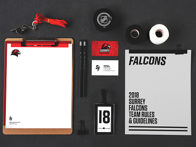 Surrey Falcons Brand Identity branding british columbia canada colorado denver design flat hockey logo sports surrey typography