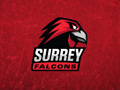 Surrey Falcons Logo branding british columbia canada colorado denver design hockey logo sports surrey