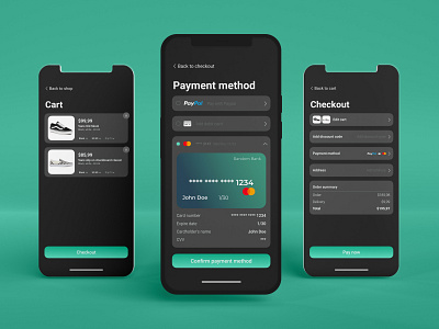 Daily UI #2 - Credit card checkout app card cart checkout dark mode design graphic design iphone mobile ui ux