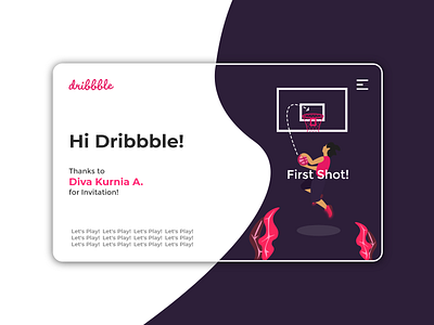 Hi Dribbble! adobe xd color debut design dribbble dribbble invitation illustration ui vector