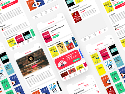 Redesign: iBI Library App adobe xd application book branding design library mobile redesign ui ux