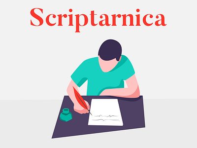 Scriptarnica blockchain book branding illustration reading