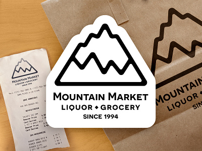 Mountain Market branding design dribbbleweeklywarmup grocery store logo