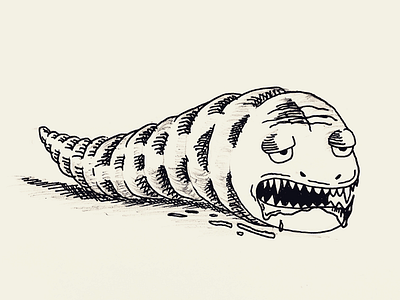 Day 19 #Monster #Slug #100DaysOfSketching art crosshatching drawing ink micron pencil sketch