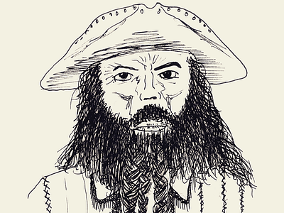 Day 24 #BlackBeard #100DaysOfSketching crosshatching drawing ink pirate sketch