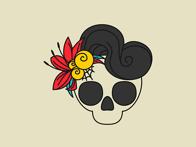 Skull Girl design design art eza halloween design logo skull vector