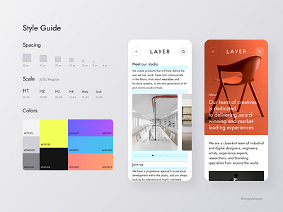Style Guide — Mobile app app clean color palette design system font grid guide guidelines layout mobile app design mobile design spacing style guide typography ui ux