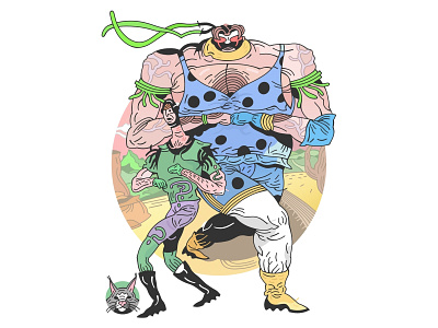bane and riddler bane batman comics dc comics draw illustration rainca riddler wrestling wwe