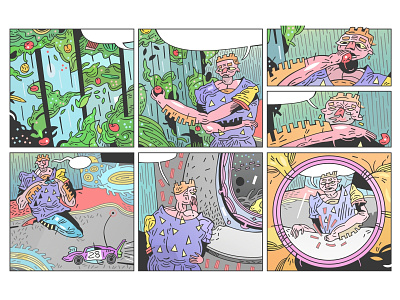 spaceship comics illustration rainca
