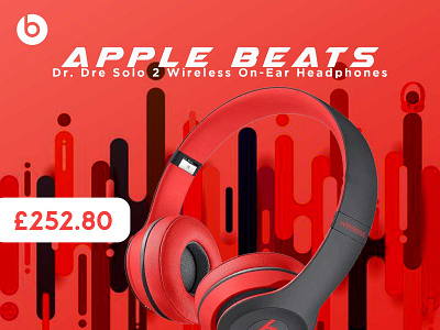 Beats Headphone banner ads branding design flat minimal portfolio poster type typography web