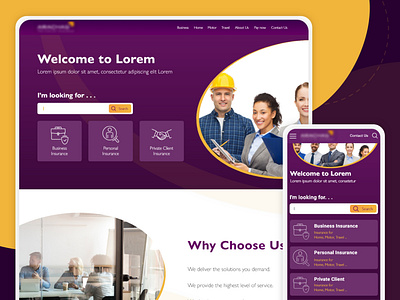 Insurance Company /Website project adobe xd insurance company interaction design responsive design website design