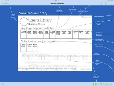 Cinephile for iPad - Work In Progress blueprint omnigraffle omnigraffle 2 for ipad redlines wireframe