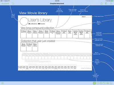 Cinephile for iPad - Work In Progress blueprint omnigraffle omnigraffle 2 for ipad redlines wireframe