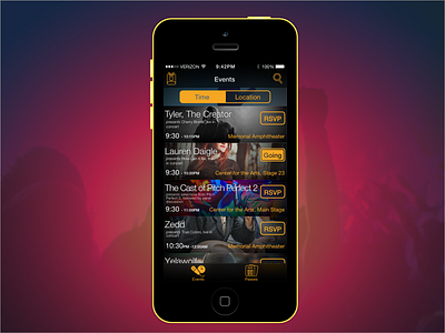 LiveXP Demo App 2015 analytics app event invision ios music festival prototype