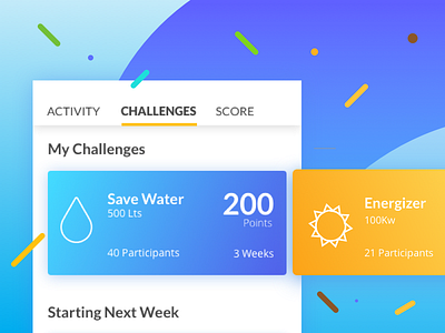 Challenges clean colourful flat gamification illustration ui ux