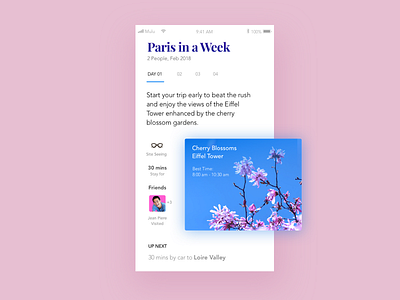 Suggested Itinerary clean colourful flat guide travel ui ux
