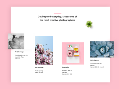 Inspire Creativity clean layout photography rental ui