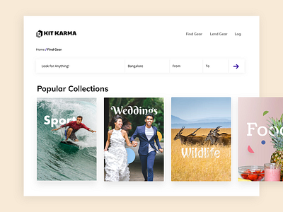 Collections clean photography rental ui ux
