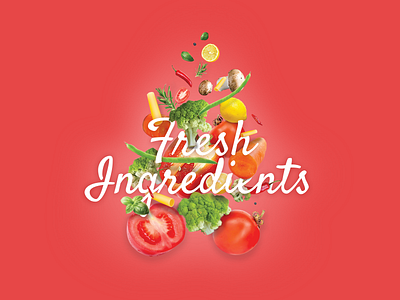 Fresh Ingredients clean colourful fresh poster recipes type art