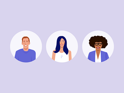 Ask feedback from coworkers avatars clean flat illustration people