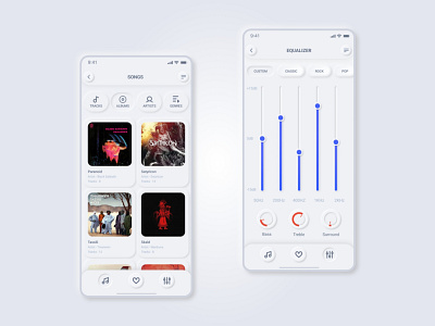 Music Player Concept (Neumorphic Style) app app design apple equalizer ios music music album music app music app ui music player music ui neumorphic neumorphic design neumorphism ui uidesign uiux ux