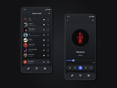 Music Player App ( Dark Mode Neumorphic )