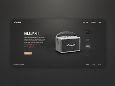 Marshall Website Redesign ( Product Page ) add to cart blurry clear design dark mode design marshall product product page redesign speaker speakers ui ui design ux web redesign webdesign website website concept website design websites