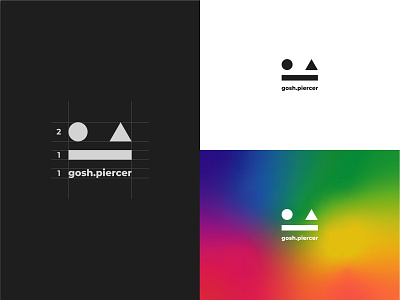 gosh.piercer logo design branding dark logo flat flat icons flat logo golden ratio graphicdesign icon light logo logo logo design logo variations logodesign logos piercer piercing redesign typogaphy