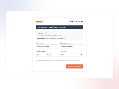 Card Payment Method UI Design