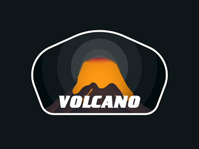 Volcano illustration 2d 2d art art bag design bagde dark graphic design illustration illustrator light patch sticker volcano vulcan