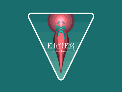 Elder men illustration 2d badge beard beard men elder eye eyes graphic deisgn holly illustration logo men old man old men patch pink salamander salmon sticker triangle
