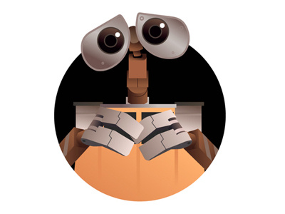 Wall-E in 2d 2d character illustration pixar robot wall e