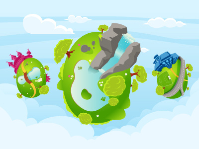 Worlds concept for kids site children concept illustration kids site web website worlds