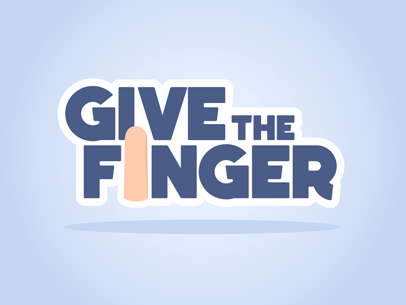 Give The Finger Logo 2d animation branding finger logo stickers