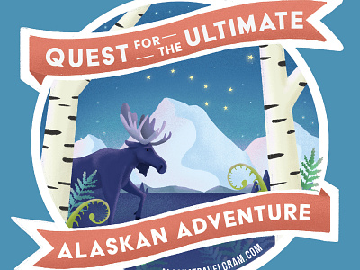 Quest for the Ultimate Alaskan Adventure illustration moose mountains procreate sticker